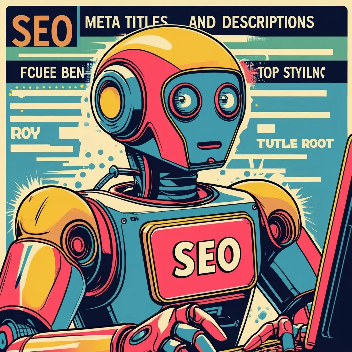 robot che fa SEO, migliorare la meta title e la meta description di un sito per migliorare il ranking google
