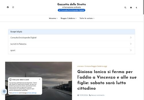 Anteprima desktop di Gazzetta dello Stretto